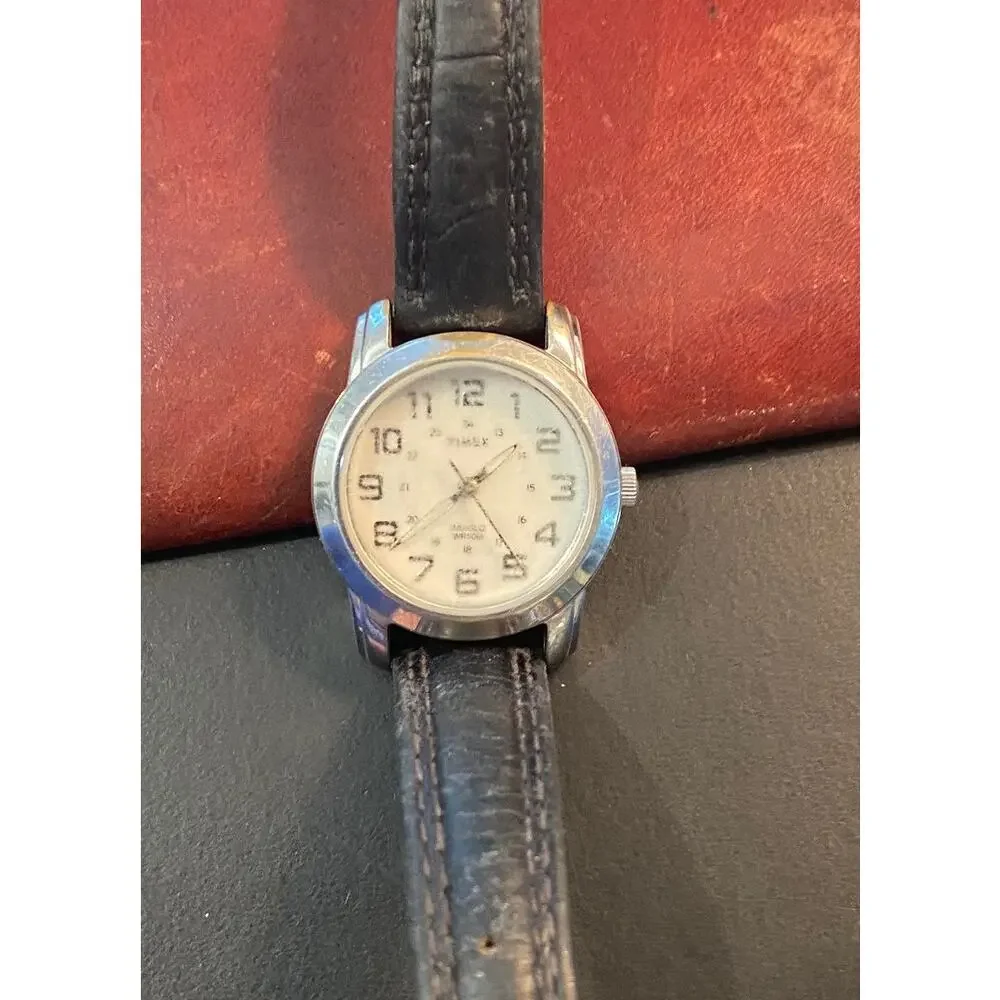 Women's 30mm Silver Tone Timex Watch, WR50M, Military Time, Indiglo